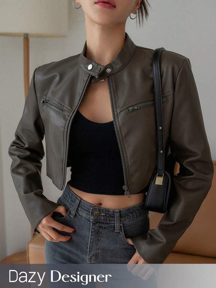 Dazy Designer Women Crop Jacket | SHEIN