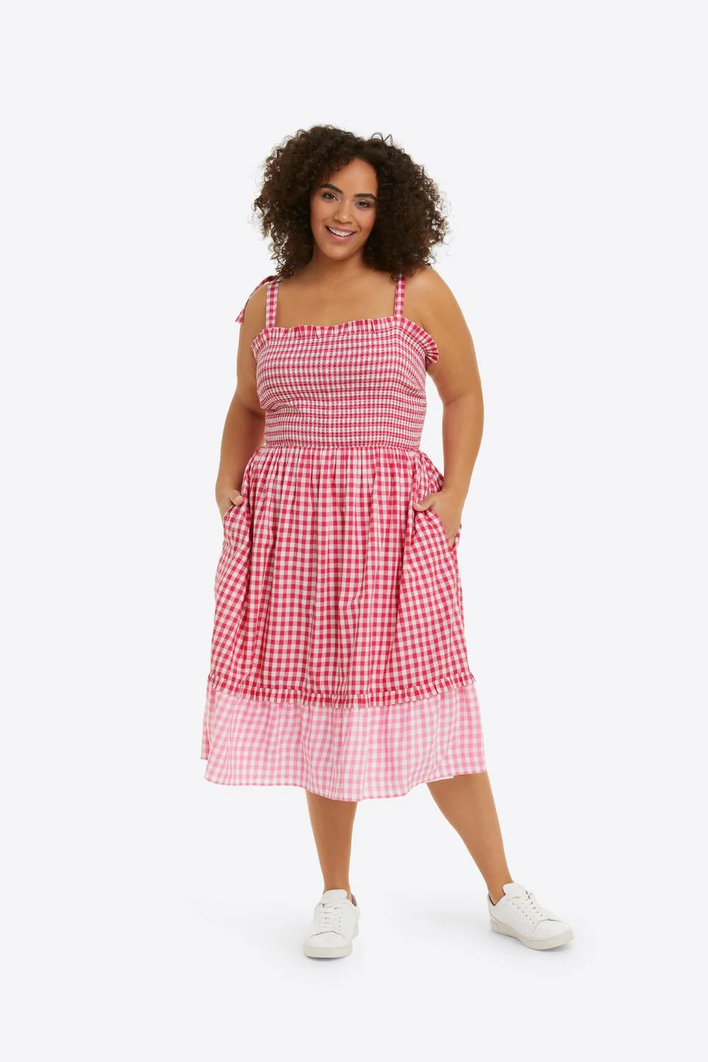 Taylor Smocked Dress in Pink Gingham | Draper James (US)