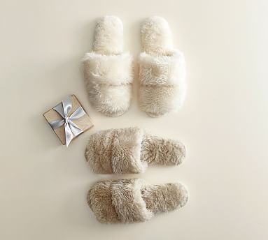 Faux Shearling Slippers | Pottery Barn (US)