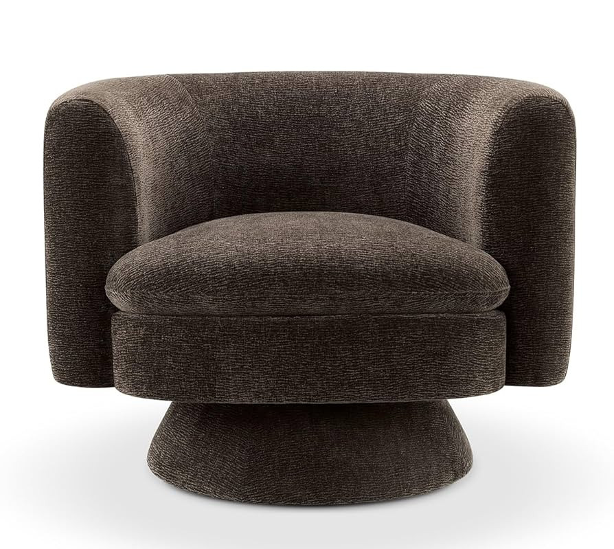 CHERS Swivel Accent Chair, Mid Century Modern Round Barrel Chairs, Upholstered Velvet Fabric Home... | Amazon (US)