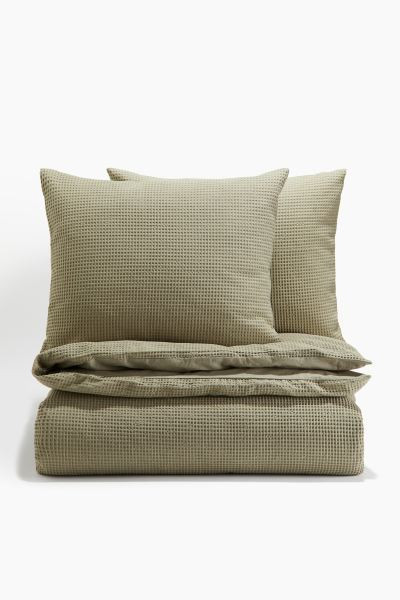 Waffled double duvet cover set | H&M (UK, MY, IN, SG, PH, TW, HK)