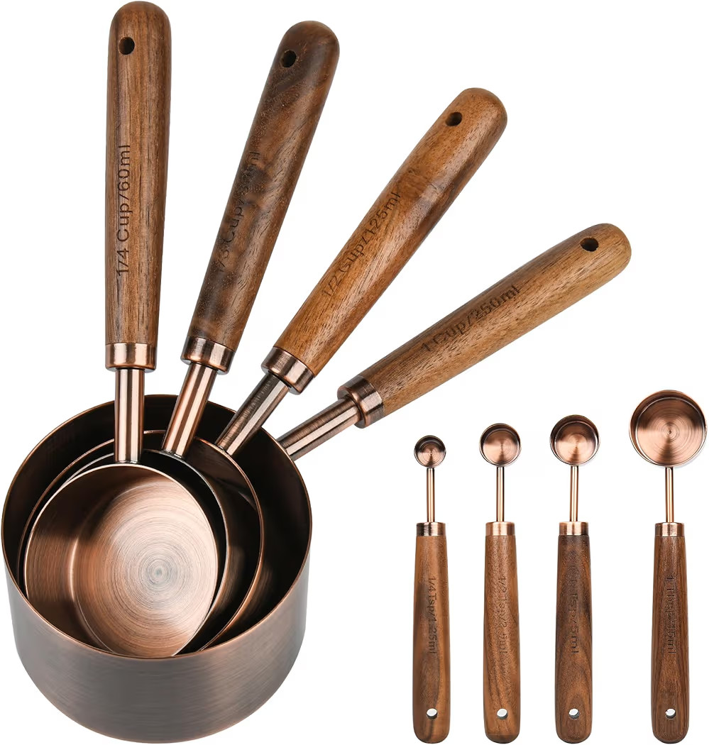 Smithcraft Copper Measuring Cups & Spoons Set 8, Stainless Steel Measuring Cups and Spoons Set fo... | Amazon (US)