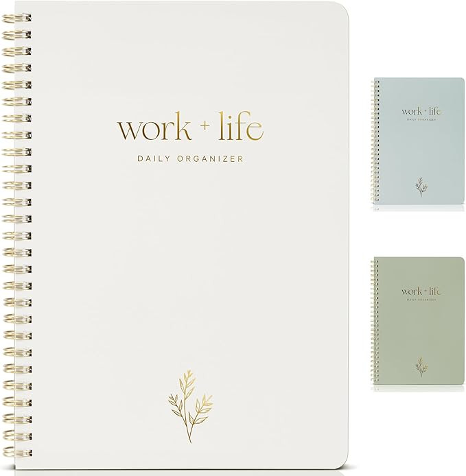 ZICOTO Beautiful Daily Planner and To Do List Notebook - Undated - 9.29 x 6.77 inches - Beige - S... | Amazon (US)