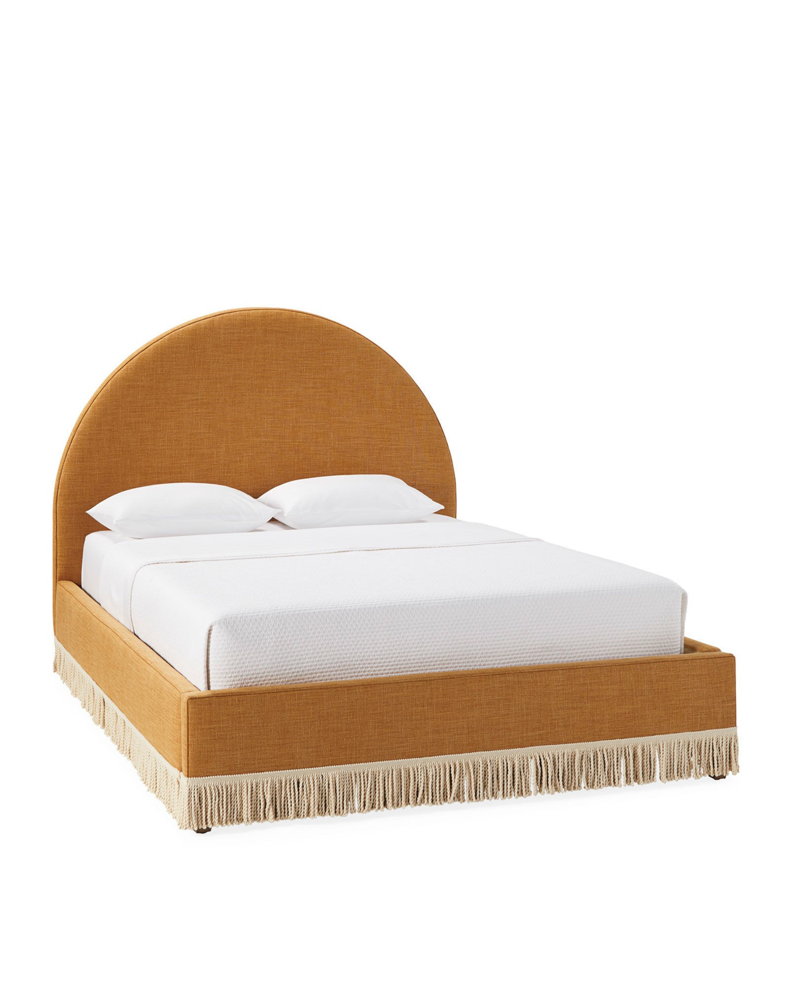 Buchanan Fringed Bed - Gold Washed Linen | Serena and Lily