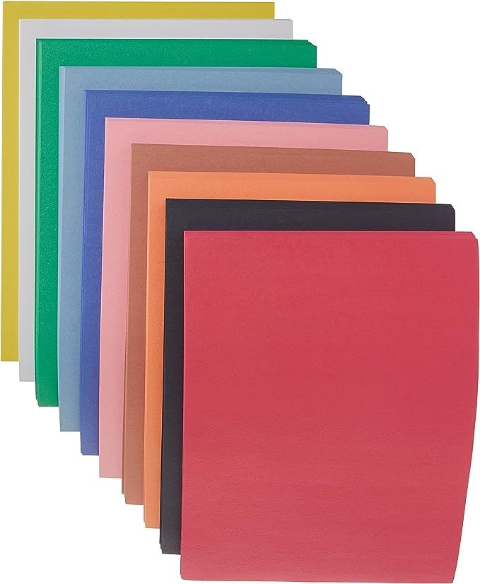 PACON Art Street Lightweight Construction Paper, 10 Assorted Colors, 9" x 12", 500 Sheets | Amazon (US)