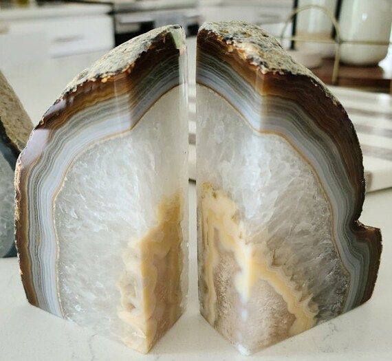 Geode Book End Natural Agate Bookend Pair  1 to 3 Lb  Geode | Etsy | Etsy (US)