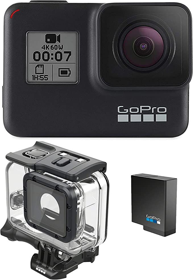 GoPro HERO7 Black + Extra Battery + Super Suit Dive Housing Case - E-Commerce Packaging - Waterpr... | Amazon (US)