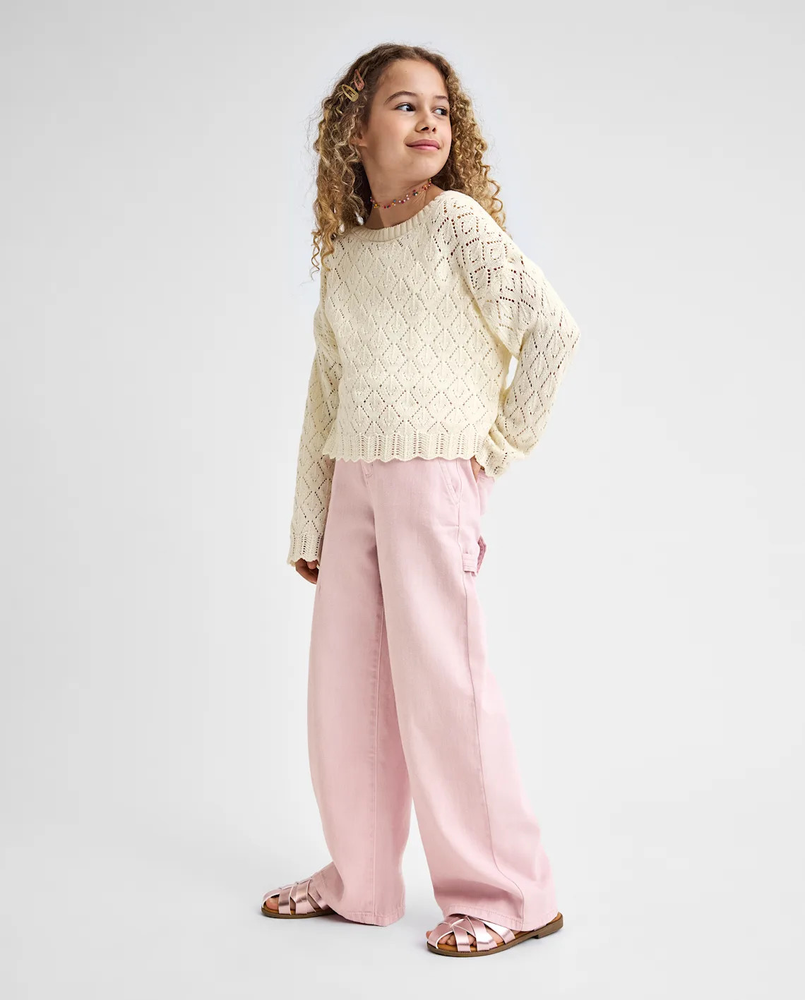 Girls Garment Dyed Utility Baggy Jeans - pink | The Children's Place