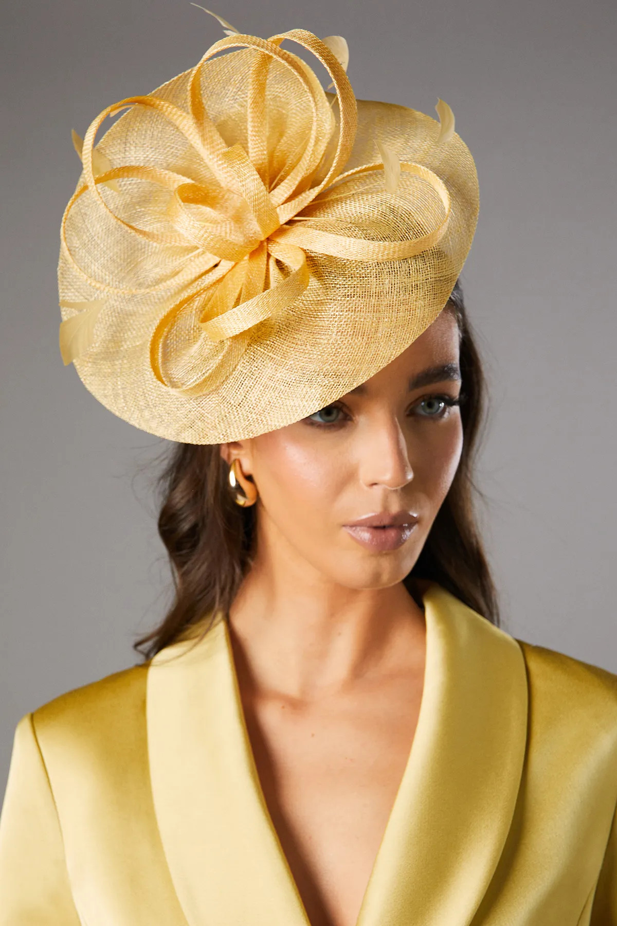 Lemon Coast Loop And Feather Upturn Disc Fascinator | Debenhams | Debenhams UK
