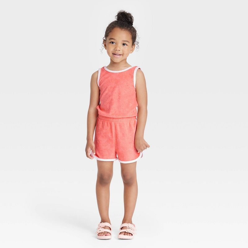 Toddler Girls' Romper - Cat & Jack™ Coral | Target