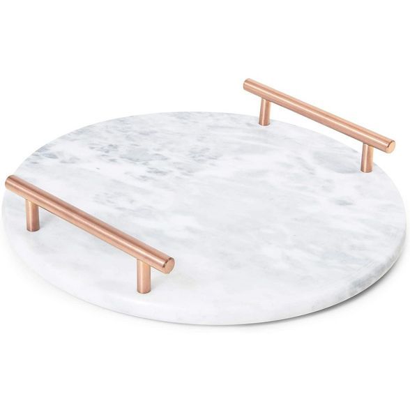 Round Marble Tray with Handles (11.8 x 10 x 0.4 In) | Target