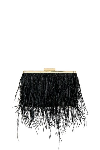 olga berg Estelle Feather Clutch in Black from Revolve.com | Revolve Clothing (Global)