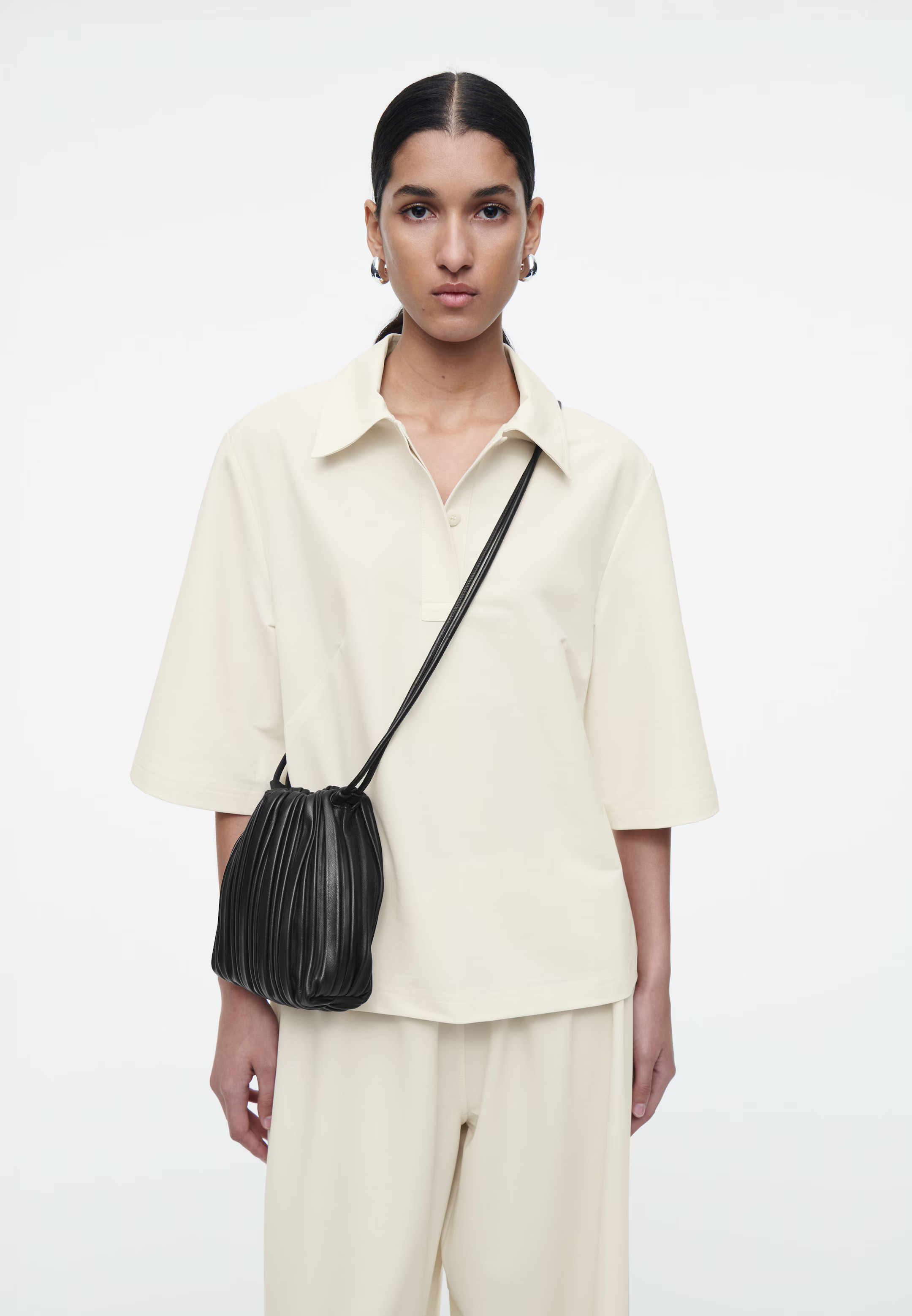 MINIMAL COTTON-JERSEY POLO SHIRT - ECRU | COS (AU)