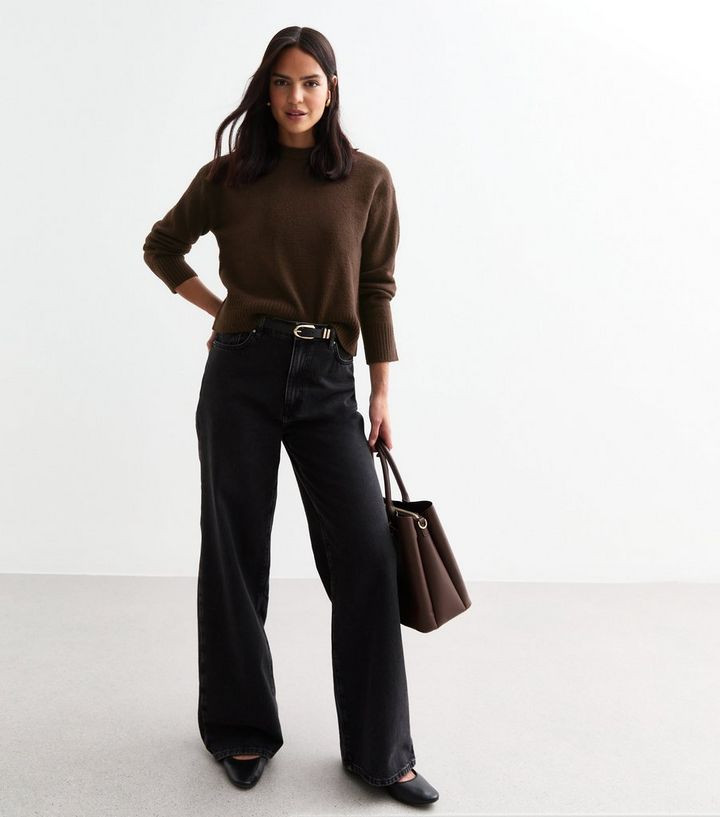 Brown Soft Knit Crew Neck Jumper  | New Look | New Look (UK)
