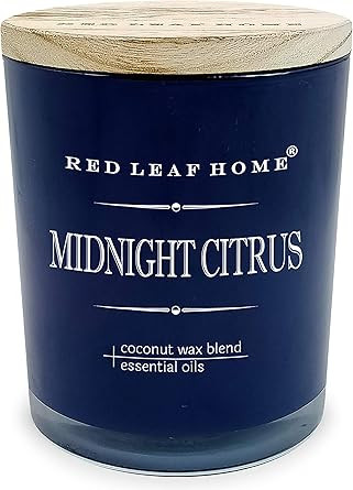 Red Leaf Home | Midnight Citrus Candle with Wooden Lid | Large | Aromatherapy | The Man Collectio... | Amazon (US)