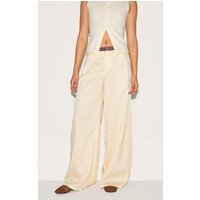 Butter Yellow Woven Contrast Stripe Boxer Detail Straight Leg Trouser | PrettyLittleThing UK