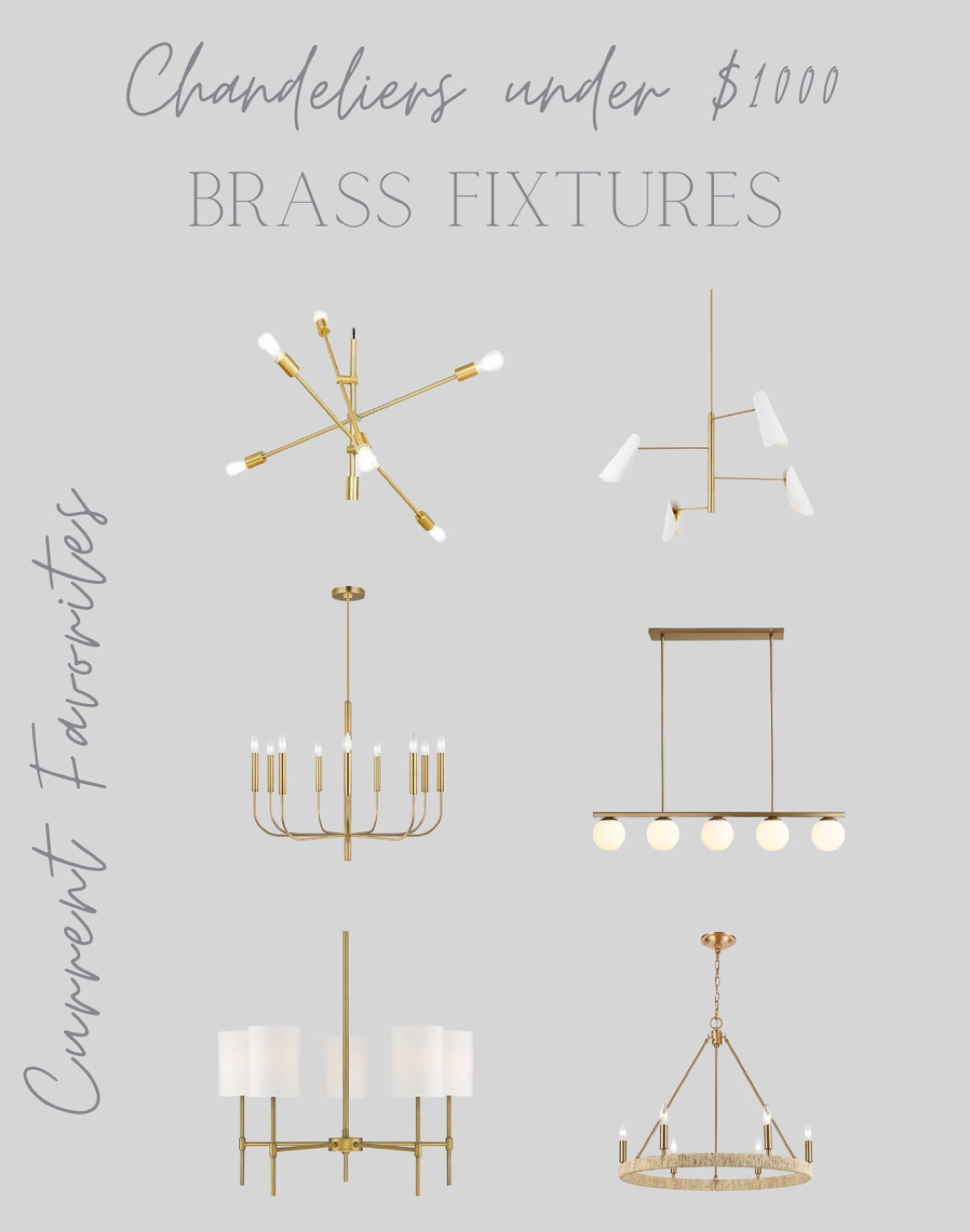 Current Favorites | Brass Chandeliers Under $100 

#LTKhome
