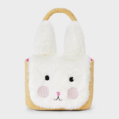 Toddler Bunny Paper Straw Tote Handbag - Cat & Jack™ Off-White | Target