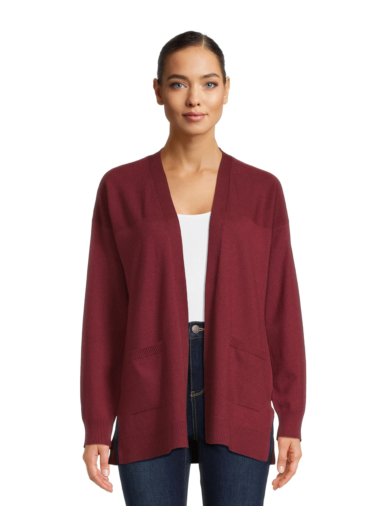Time and Tru Women's Lightweight Open Front Cardigan | Walmart (US)