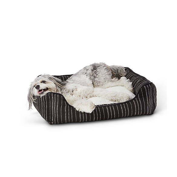 Top Paw® Black & White Striped Cuddler Dog Bed | PetSmart