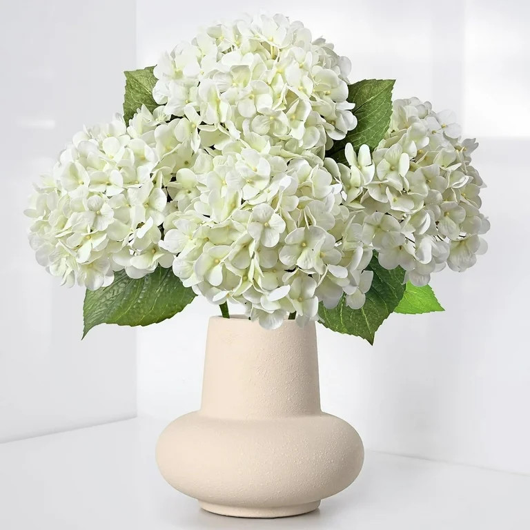 Waipfaru 4Pcs Hydrangea Artificial Flowers,20" Faux Hydrangea Flower with Stems,Full Latex Real T... | Walmart (US)