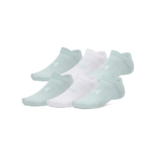 Under Armour Unisex Essential No Show Socks 6 Pack, (477) Enamel Blue/Enamel Blue/White, Small | Amazon (US)