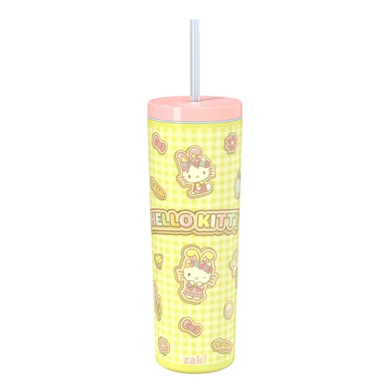 Zak Designs 22.5oz Hello Kitty Double Wall Durable Plastic Bravo Tumbler with Straw | Walmart (US)