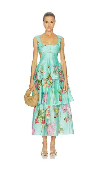 LA FUORI Botanical Oasis Dress in Teal. - size S | Revolve Clothing (Global)