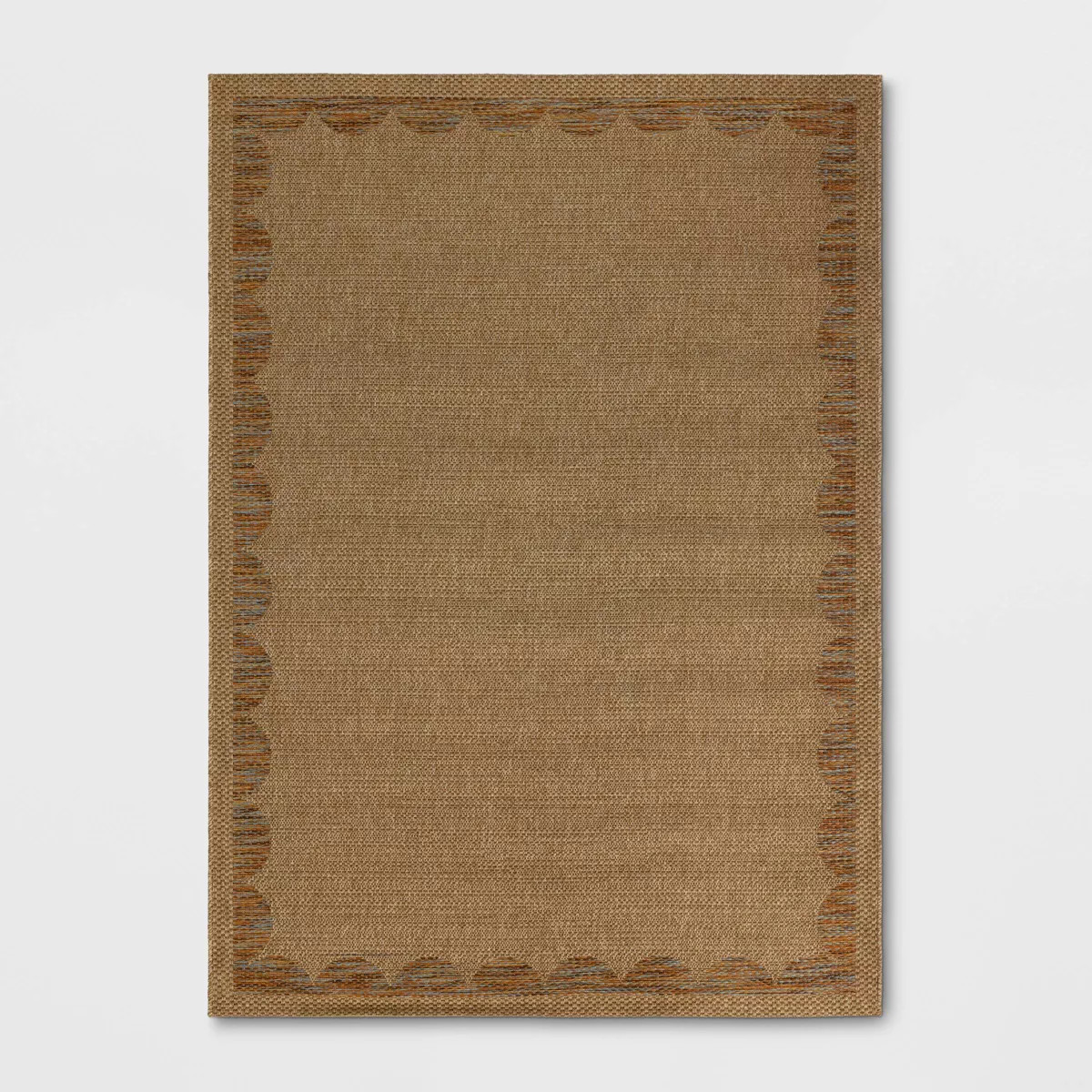 5'3"x7' Scalloped Border Rectangular Flat Woven Outdoor Area Rug - Threshold™ | Target