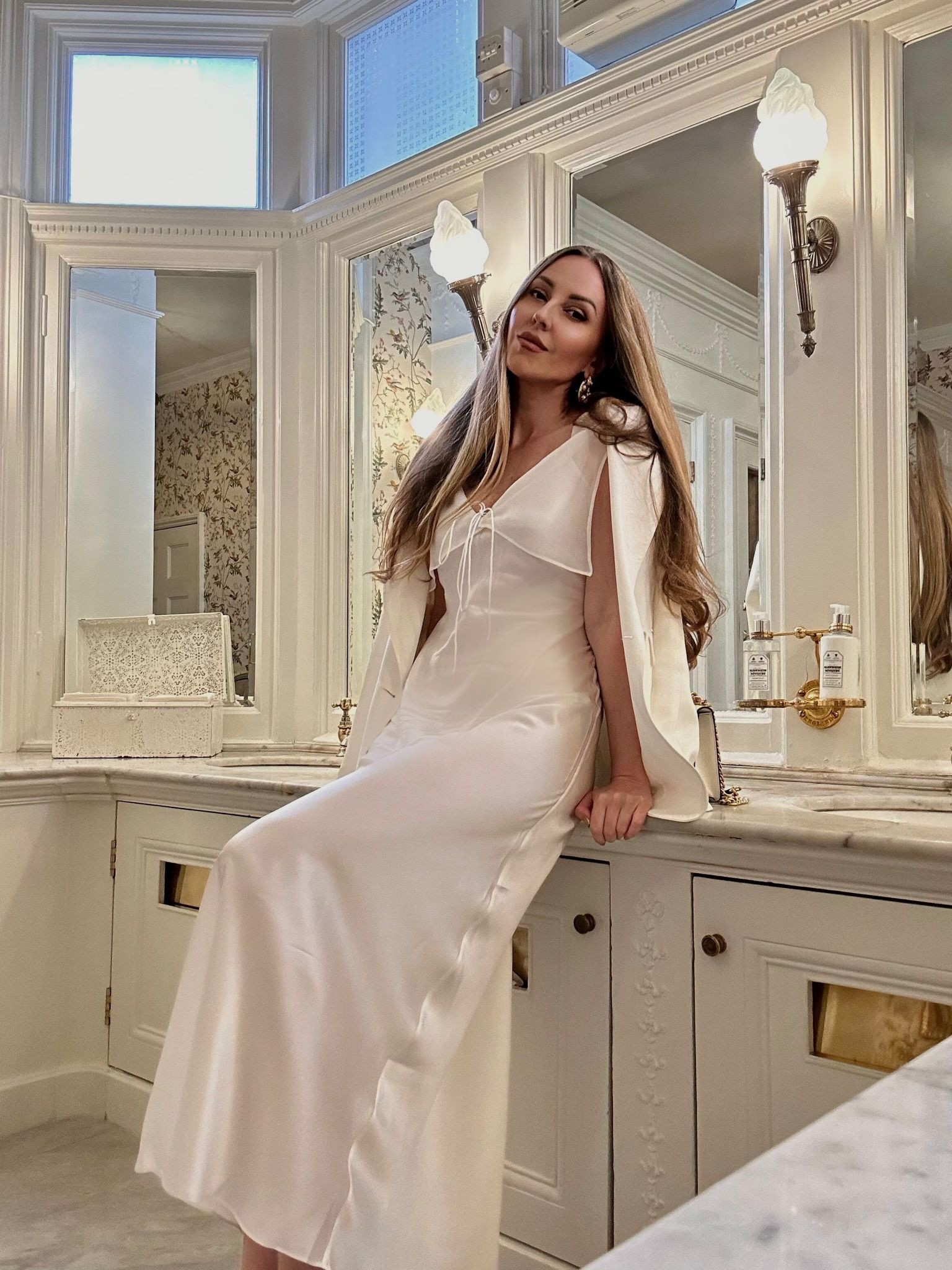 White silk slip dress, maxi dress, white blazer, Karen millen 

#LTKeurope #LTKSeasonal #LTKstyletip