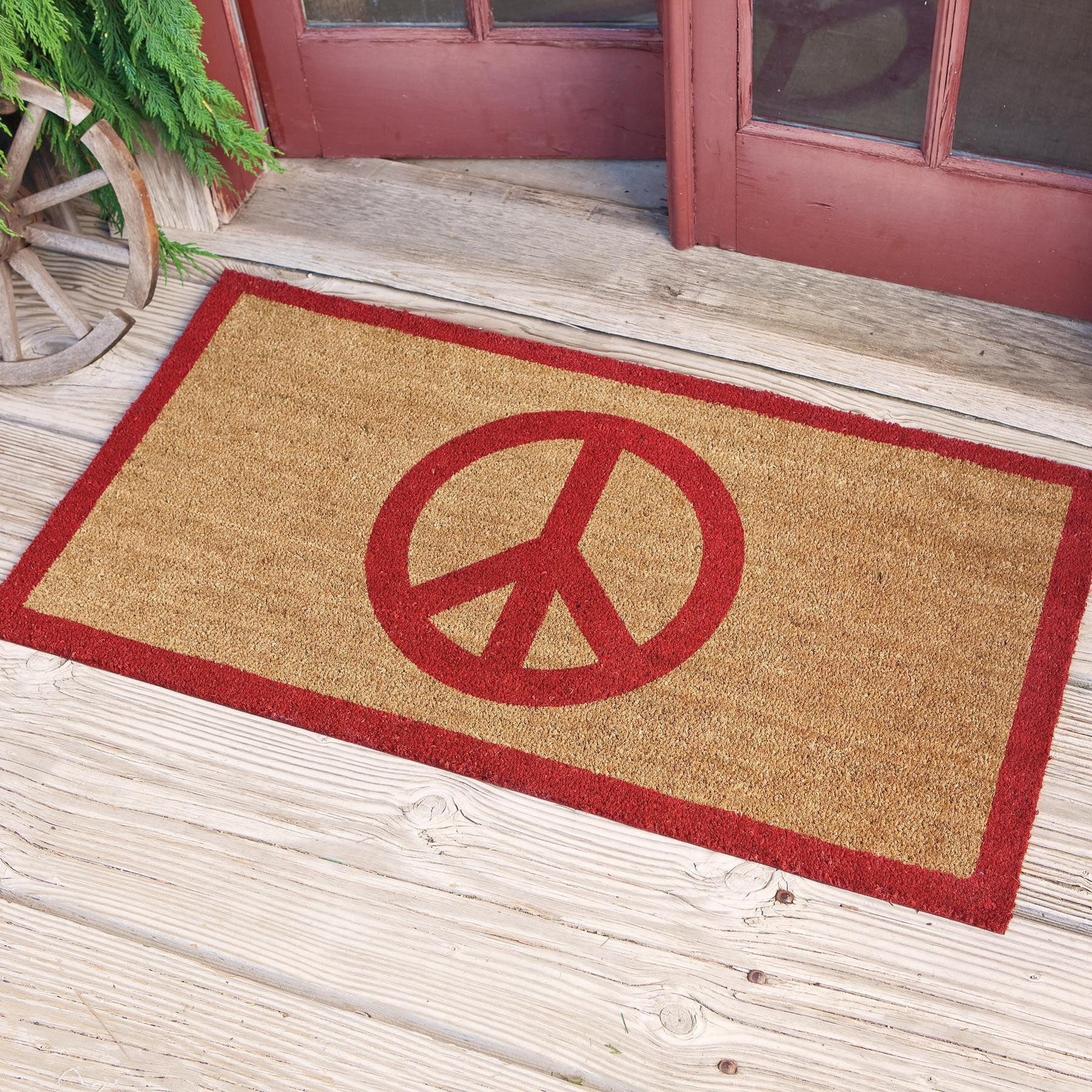Coir Peace Sign Doormat | Sundance Catalog