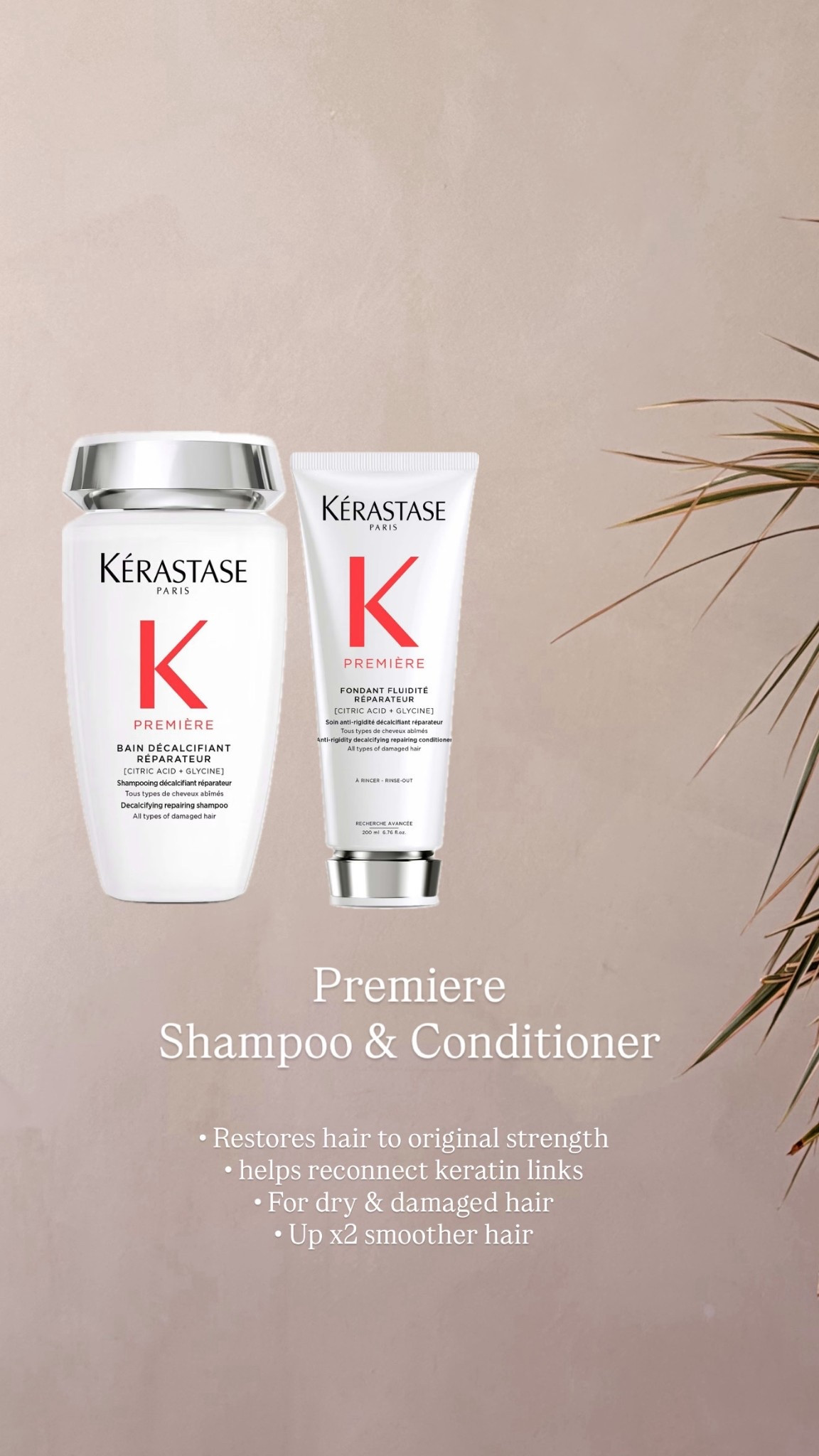 Premiere shampoo and conditioner
For very dry and damaged hair
Helps reconnect keratin links
Restore’s hair back to its original strength
This one is perfect if your hair is really dry


#LTKluxury #LTKstyletip #LTKbeauty