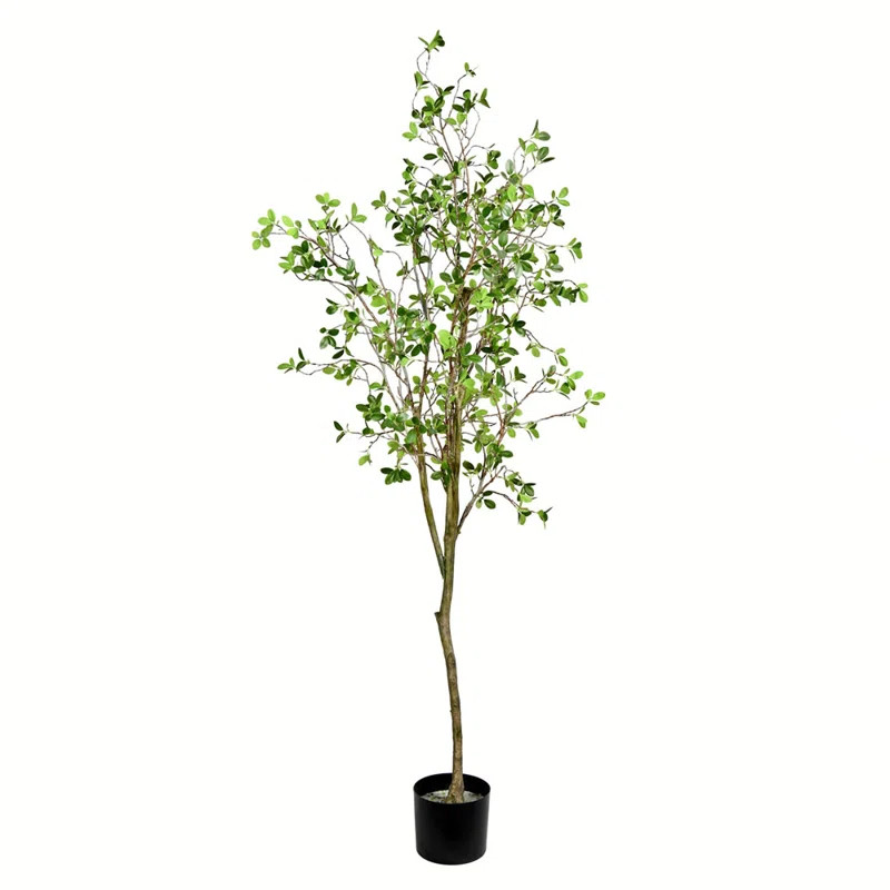 Artificial Potted Milan Leaf Tree | Wayfair North America