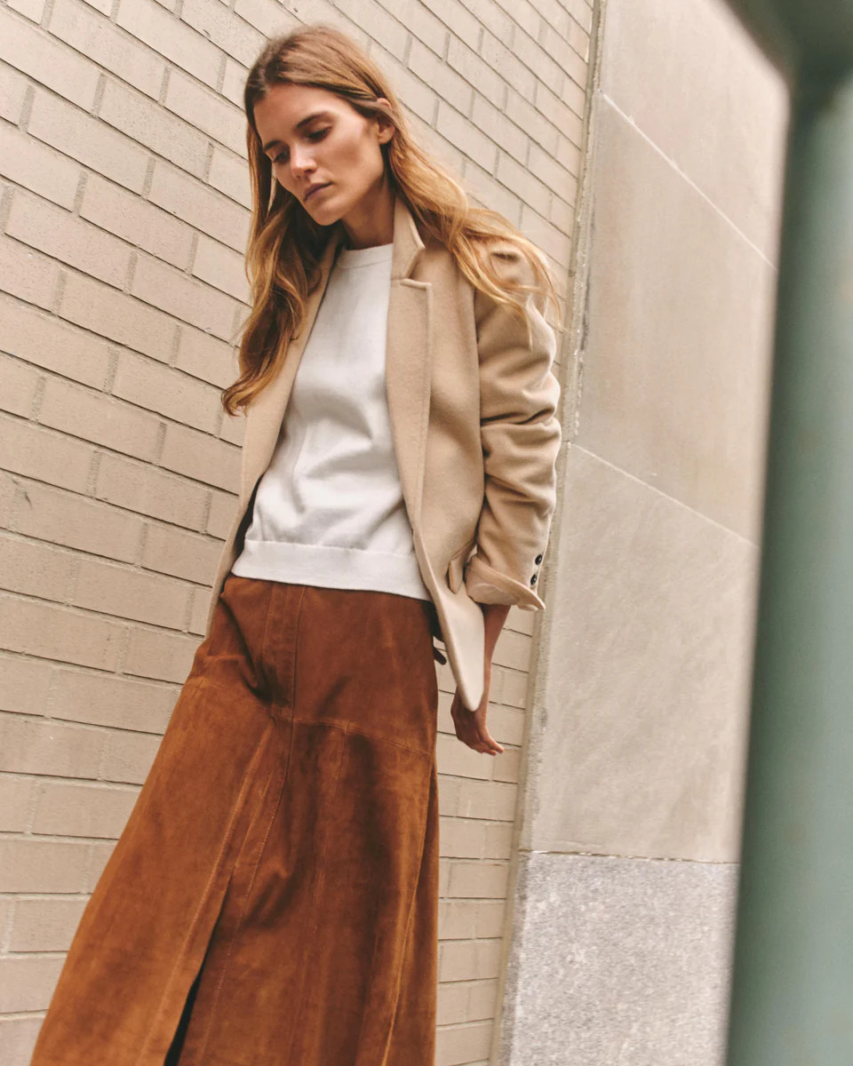 Clara Skirt-Suede-Saddle | Cartolina