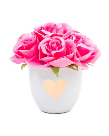 7in Fuchsia Rose In Ceramic Pot | TJ Maxx