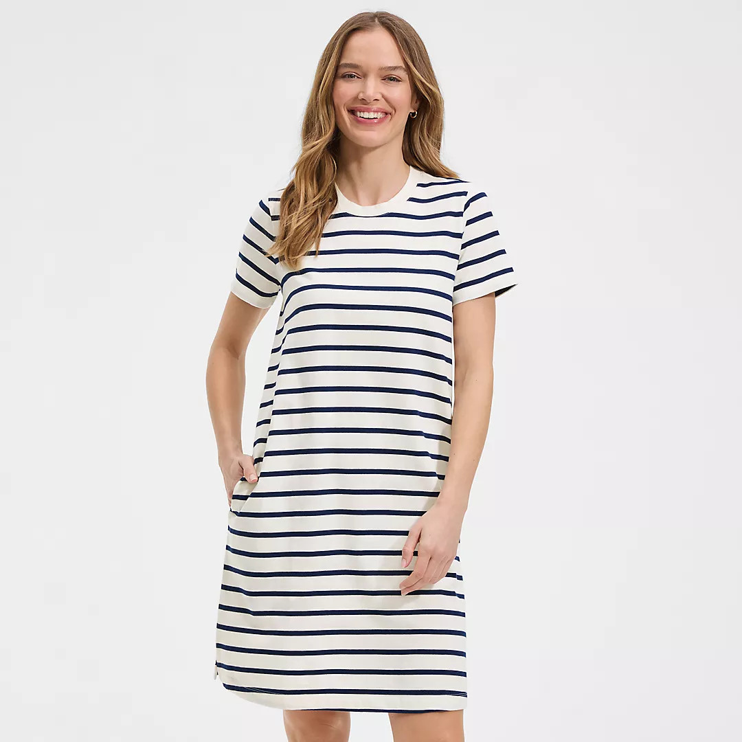 Women's Cotton Jersey Crew Neck T Shirt Dress | Lands' End (US)