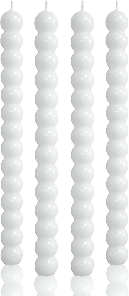 White Taper Candles Conical Stick Candles Spiral Taper Candles-Set of 4 for Decoration Weddings P... | Amazon (US)