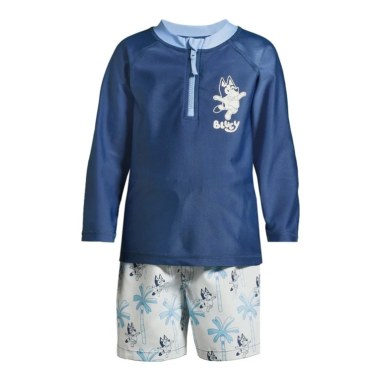Character Toddler Boy Long-Sleeve Rashguard Swim Set, Sizes 12M-5T | Walmart (US)
