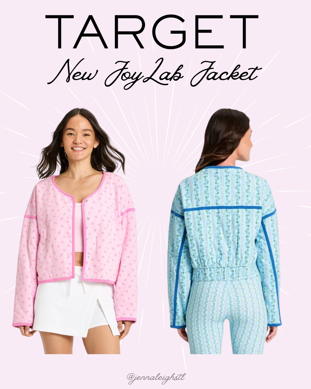 New at Target! This JoyLab quilted floral jacket is such a fun fall find. I love the pretty floral pattern and that it comes in both blue and pink options. It's the perfect lightweight layer to add a pop of color to your fall outfits. 

 #LTKootd #LTKSeasonal #LTKMidsize