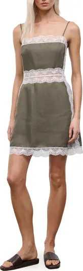 STAUD Amalina Lace Linen Minidress | Nordstrom | Nordstrom