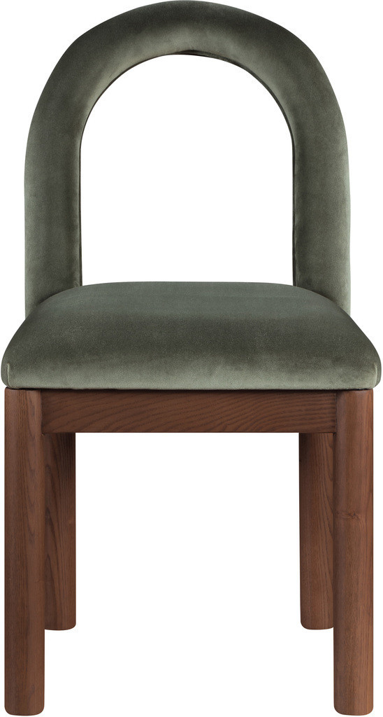 Conrad Velvet Dining Chair In Brown and Green | 1stopbedrooms