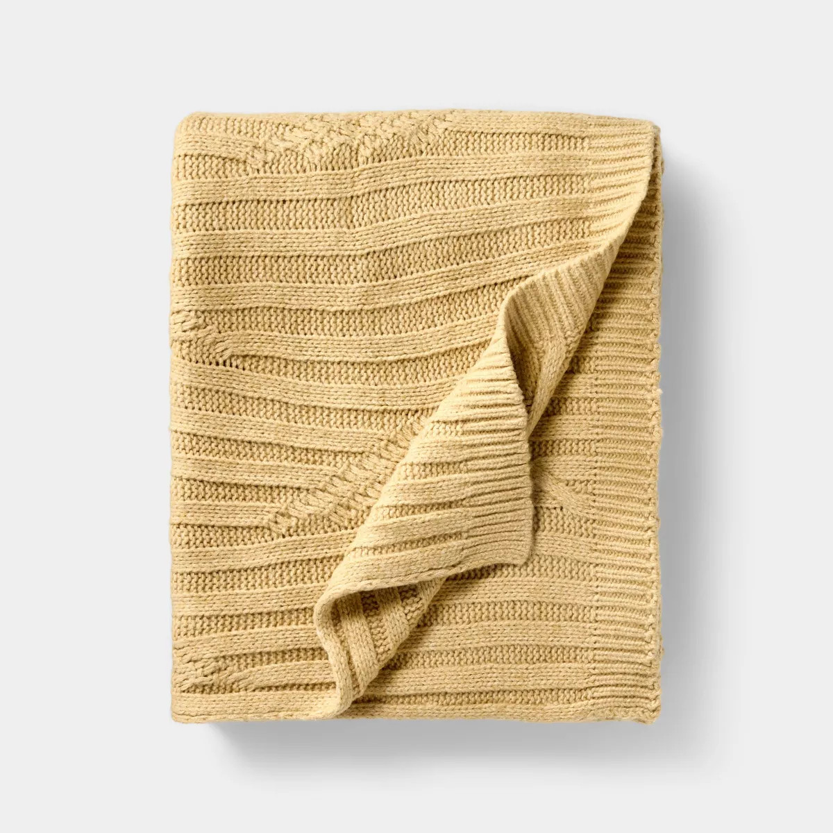 Tan Cable Rib Throw - 50 x 60" - Threshold designed with Studio McGee | Target