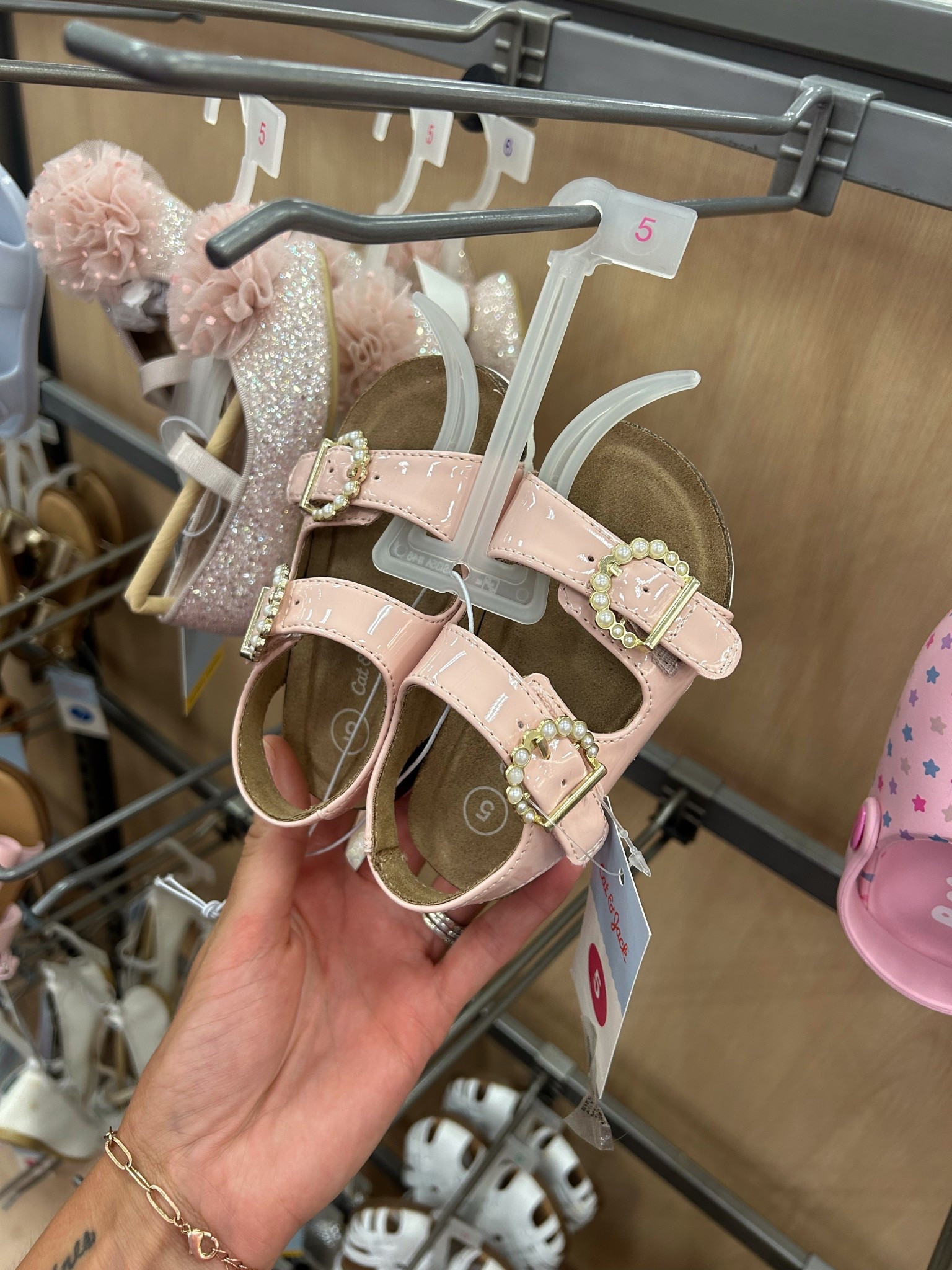 Also had to grab these for Harper! Love the pearl details and color 🩷 fit true to size 