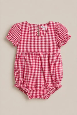 Baby Jessie Romper in Red Gingham 3-6M | Ivy City Co