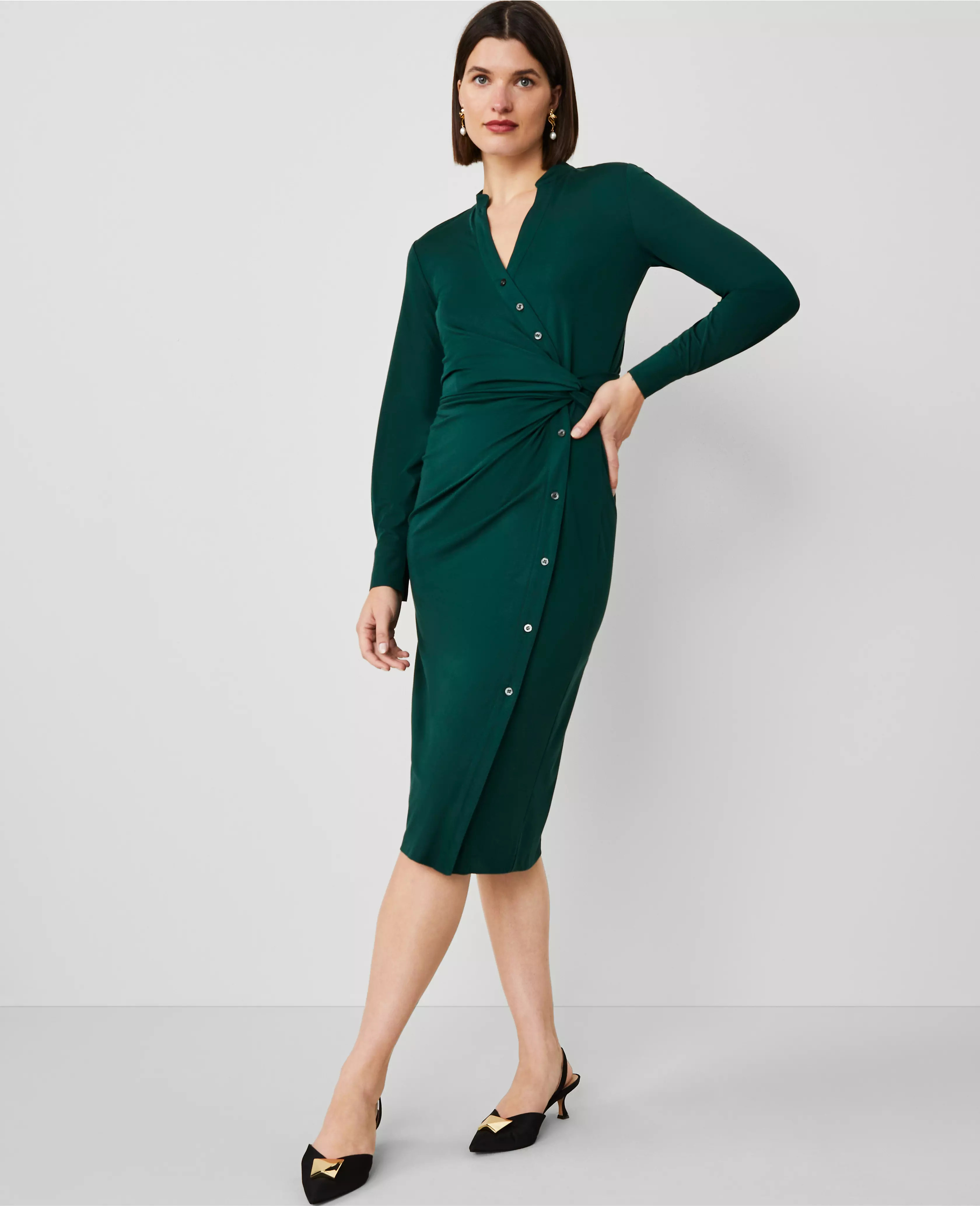 Knotted Knit Shirtdress | Ann Taylor (US)