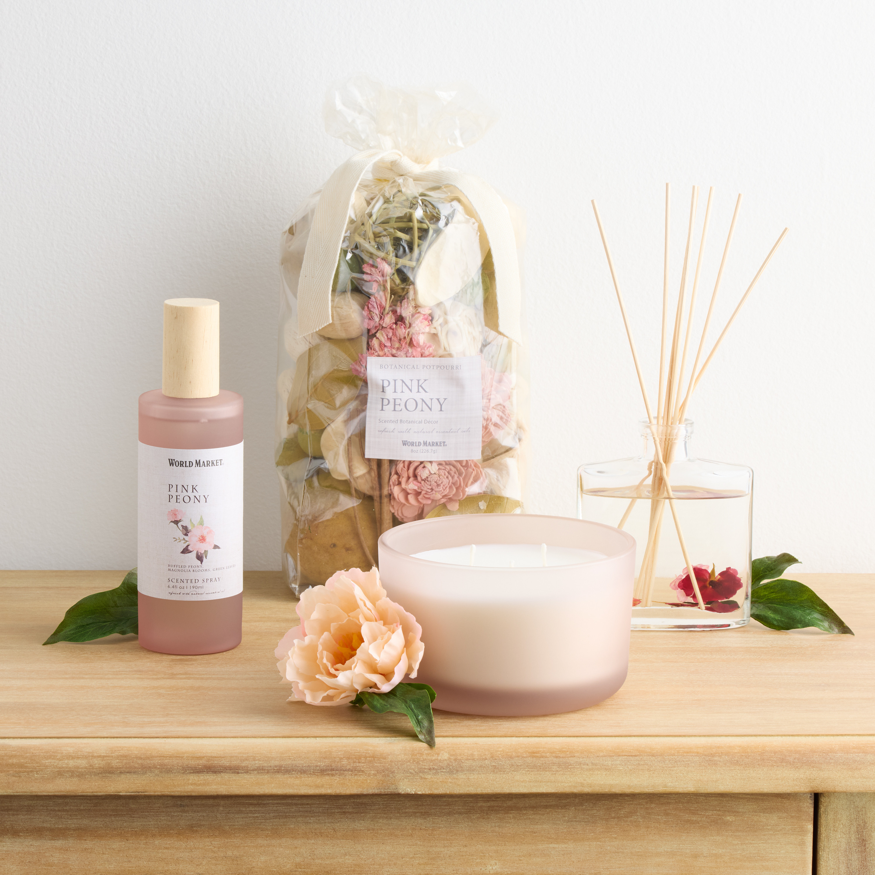 Botanical Pink Peony Home Fragrance Collection | World Market