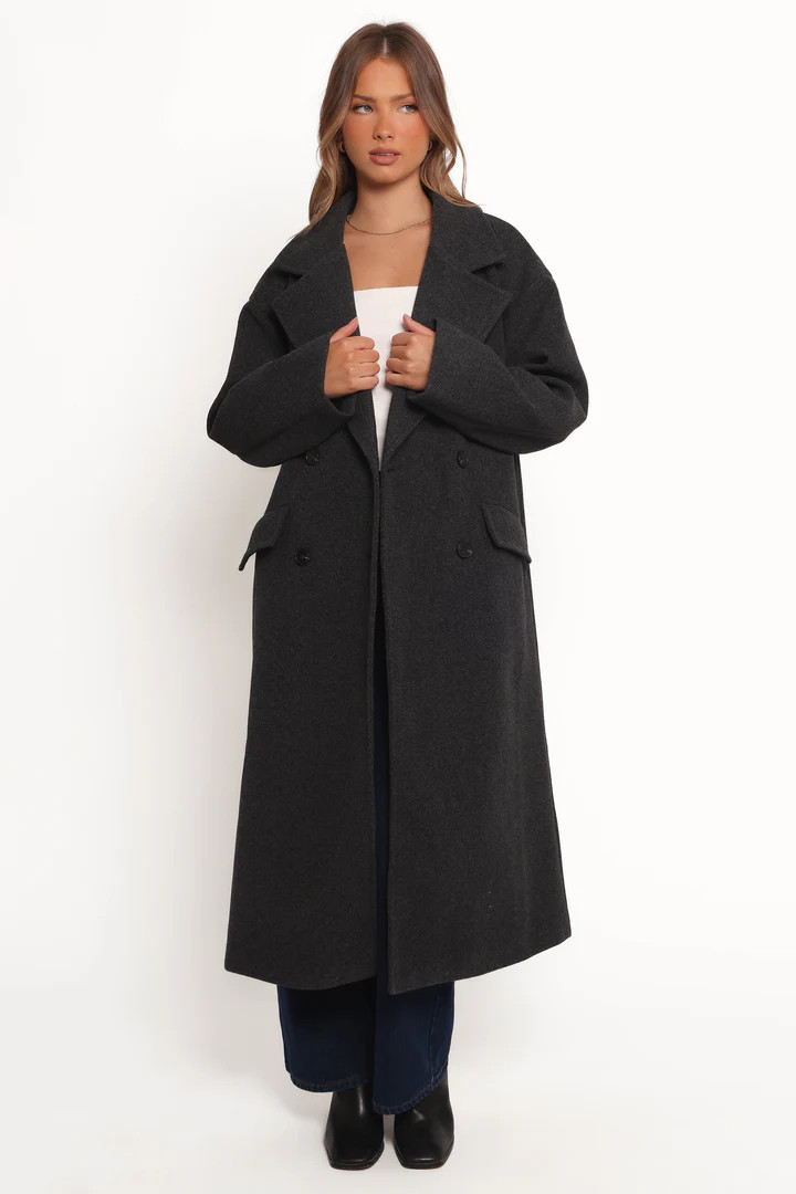 Brylie Oversized Coat - Charcoal | Petal & Pup (US)