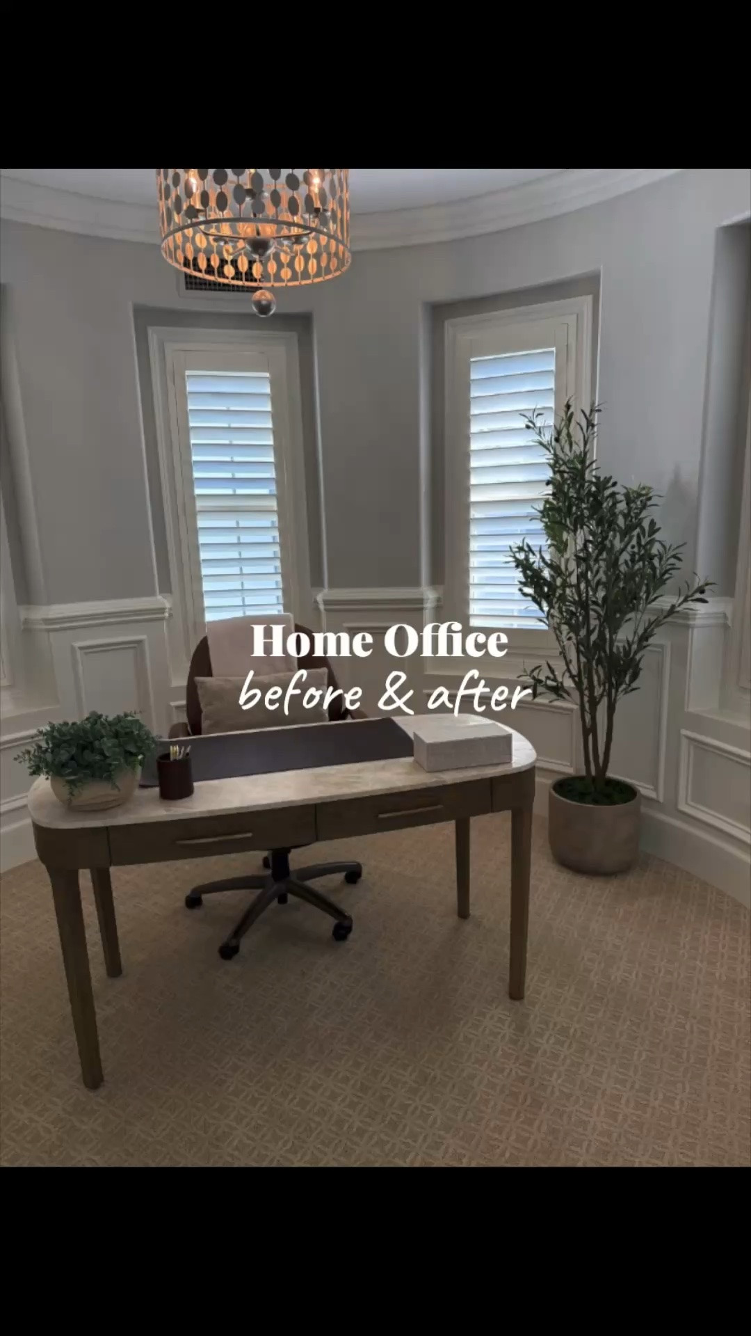 Creating a cozy and elegant home office tucked into the master bedroom wing. ✨

Our client already had this gorgeous Arhaus desk, so we simply layered in a few thoughtful touches to make the space feel warm, functional, and connected to the bedroom design. We added desk accessories including a faux plant, leather desk mat, leather pen holder, and smart storage solutions. To make the space feel extra inviting, we styled it with a lumbar pillow and cozy throw for cooler nights, then finished it off with a stunning 6ft olive tree in a rustic planter for a fresh, organic touch. 🌿

The result? A beautiful extension of the elegant bedroom that feels both peaceful and productive.

#LTKbeforeandafter office #LTKdesk #LTKofficebeforeandafter

#LTKHome

#LTKHome