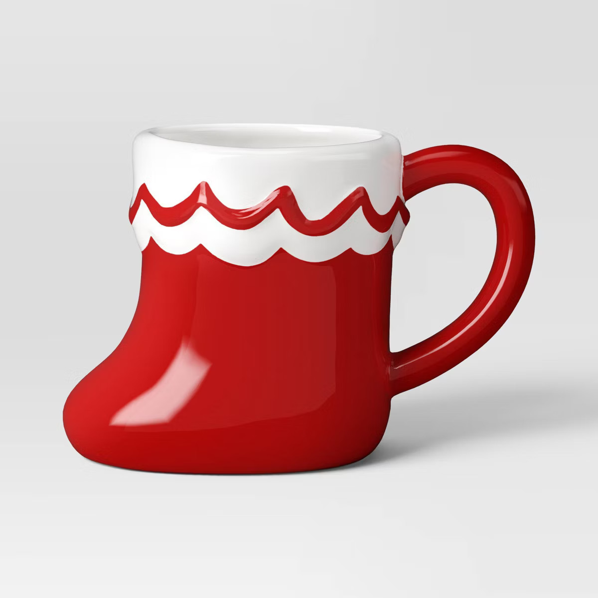16 fl oz Christmas Earthenware Figural Stocking Mug - Wondershop™ | Target
