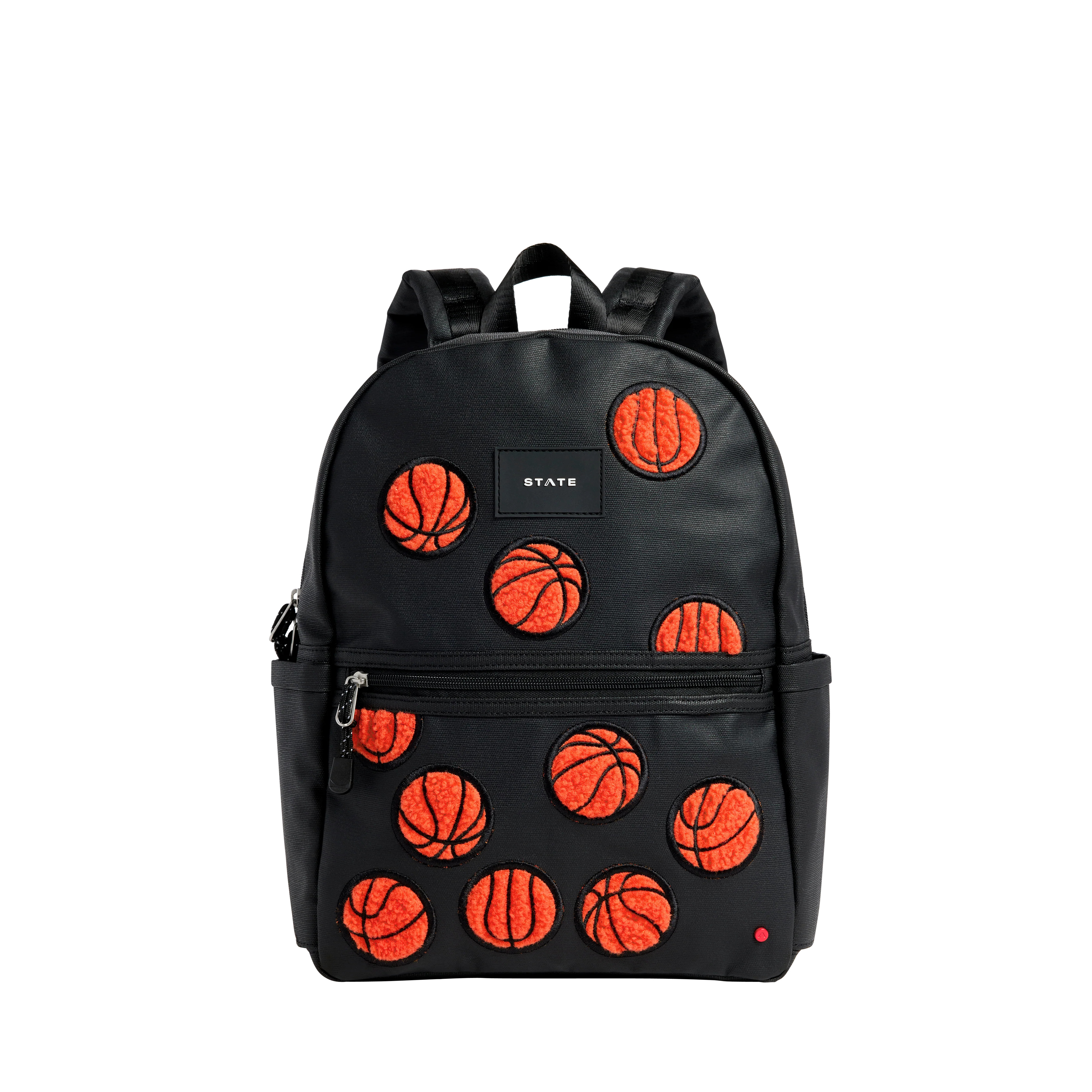 STATE Bags | Kane Double Pocket Backpack Fuzzy Basketballs | Back to School | Travel Backpack | STATE Bags